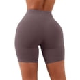 thumbnail image 2 of Solid Color Women Slim Fit High Waist Leggings Shorts, 2 of 4