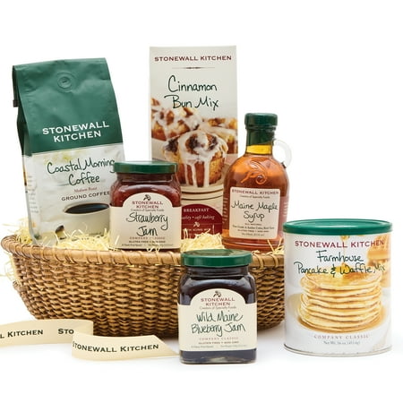 Stonewall Kitchen, New England Breakfast 6-Piece Gift Set with Reusable Basket