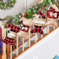 thumbnail image 4 of Medias navideñas para perros y mascotas, arpillera a cuadros, forma de pez, medias para mascotas, decoraciones navideñas, 2 uds., 4 of 5