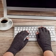 thumbnail image 3 of Visland Arthritis Compression Gloves Women Men Breathable Half-Finger Gloves Stretchy Hand Arthritis Relief Gloves for Typing Carpal Tunnel Rheumatoid Tendonitis, 3 of 8