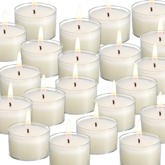 Velas de té qinxiang 100 unidades sin aroma color marfil