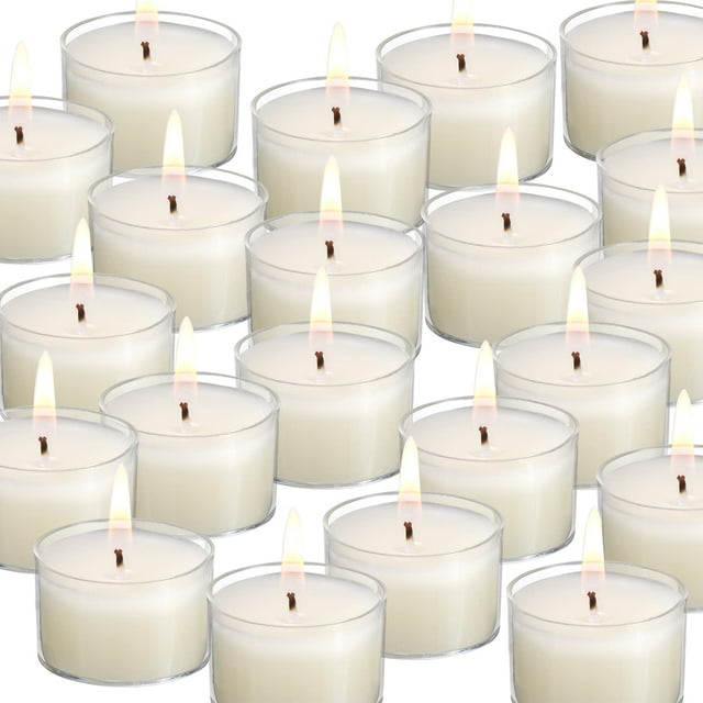 Velas de té qinxiang 100 unidades sin aroma color marfil