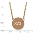 thumbnail image 2 of 925 Sterling Silver With GP LogoArt Sigma Delta Tau Large Enl Pend With Necklace; for Adults and Teens; for Women and Men, 2 of 2