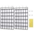 thumbnail image 2 of 2 PCS Of 36 Pockets Classroom Pocket Chart For Cell Phone Calculator, Clear Pocket Chart Organizer For Classroom With 36 Number Sticker And 2 Types Of Hooks Size:38.5x25.7 Inch (White-2pack), 2 of 8