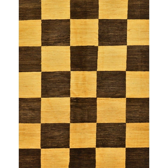 Ahgly Company Machine Washable Indoor Rectangle Abstract Bakers Brown Area Rugs, 7' x 10'
