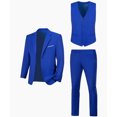 thumbnail image 5 of Wehilion Suit for Men Vintage Retro Wedding Suits Set Slim Fit 3 Pieces Jacket Blazer Groom Tuxedo Prom Mens Suit Royal Blue XXXL, 5 of 7