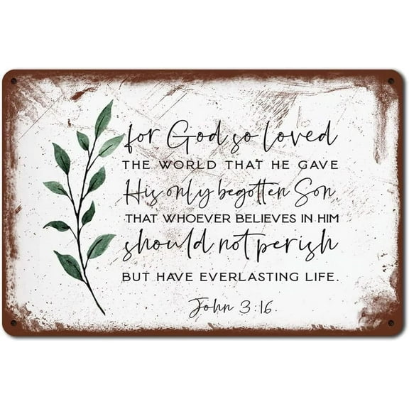 12x16 Inch John 316 Vintage Tin Metal Sign For God So Loved The World Wall Art Decor Print Farmhouse Matthew 44christ Scripture Baptism Gift Nursery Cave Coffee Gifts For Classmates Friends