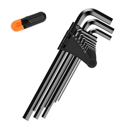 

DoubleYi Hex Key Set 10Pcs/Set Repair Work Flat/Ball End Hard Heavy Duty Hexagonal Wrench Kit