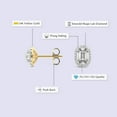 thumbnail image 2 of Diamond Stud Earring | 4 Carat IGI Certified Emerald Shape Lab Grown Diamond Stud | 14K in Yellow Gold | Solice Lab Diamond Halo Stud Earrings | Prong Setting | FG-VS1-VS2 Quality | Friendly Diamonds, 2 of 5