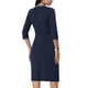 thumbnail image 3 of INSPIRE CHIC Vestido A-Line para Mujeres con Color Contrastante para Trabajar con Detalles de Tweed en Azul Marino, 3 of 6