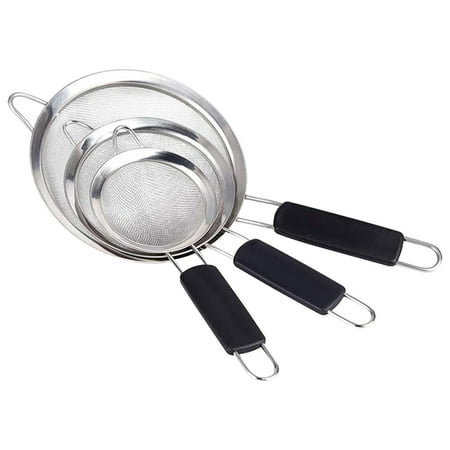 

NUOLUX Strainer Kitchen Spoon Filtering Colander Mesh Fine Ladle Cooking Scoop Noodle Sievefor Baking Sifter Flour Handlesteel