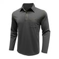 thumbnail image 1 of AherBiu Mens Golf Shirts Long Sleeve Stretch Quick-Drying Athletic Pullover Outdoor Running Workout Sports Button Shirt, 1 of 6
