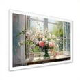 thumbnail image 2 of Designart "Vintage Flower View through Delicate French Windows III" Floral Framed Wall Art Decor - Traditional White Window Bedroom Framed Canvas Wall Art, 2 of 6