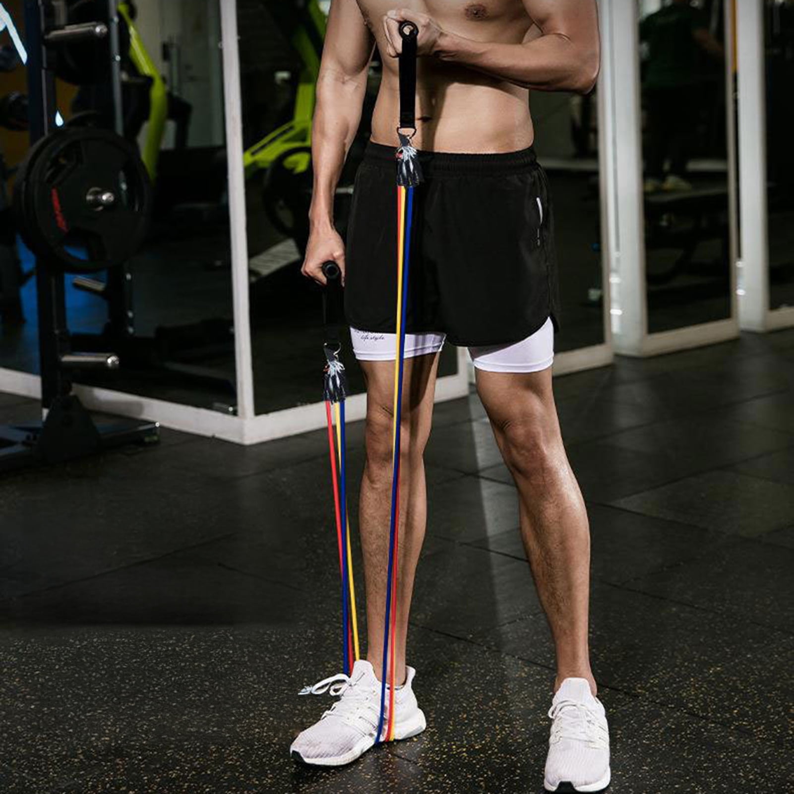 YIFAEUX 11 Pcs Resistance Bands Set Stretch Exercise Bands with Handles Home Gym Workout Bands Up to 100lbs for Physical Therapy Strength Training