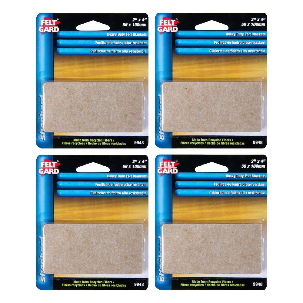 Shepherd Hardware Felt Gard Blankets Heavy Duty Furniture Pads 2 x 4 in Beige 3 Count, 4-Pack
