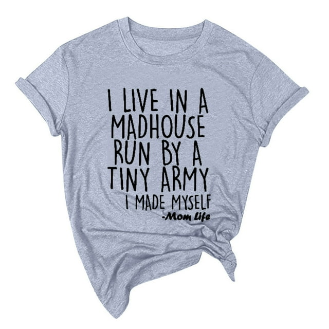 B91xZ T-Shirt Imprimé Mode Été pour Femmes T-Shirts Graphiques Amusants et Mignons, Gris m