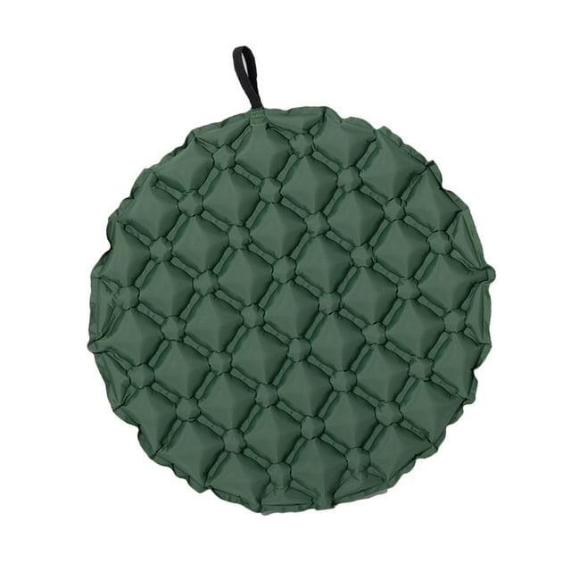 Cojín de asiento inflable plegable y portátil para acampar, estadios y viajes. verde oscuro