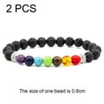 thumbnail image 2 of 2 pcs Semi-Precious Gemstones Healing Stretch Beaded Bracelet Unisex, Christmas Birthday Anniversary Gifts, 2 of 5