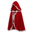 thumbnail image 4 of Oalirro Hood Cape for Party Holiday Lace Solid Color Hooded Short Velvet Cape Hood Cape Halloween Christmas Fancy Cloak with Hood, 4 of 5
