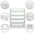 thumbnail image 2 of QXDRAGON 5-Tier Wood Plastic Entryway Shoe Rack Shoe Shelf Closet Storage Organizer Shoe Space Saving for Bedroom Living Room, White, 2 of 10