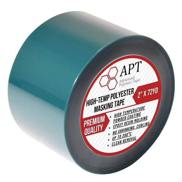 APT , Ruban Polyester 2 Mil avec Adhésif Silicone, Mylar, Haute Température, Épaisseur 3,5 Mil, Revêtement en Poudre, E-Coating, Anodisation, Masquage Haute Température