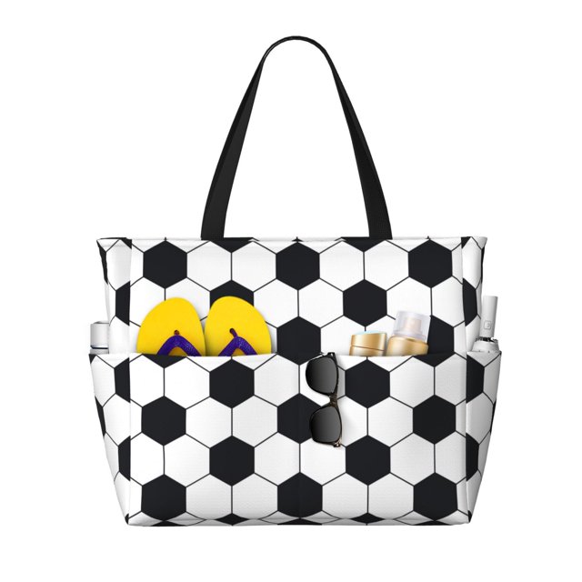 Fotbe Soccer Ball Bolsa de Viaje para Playa - Resistente al Agua, Bolsa Tote de Gran Capacidad y Ligera con 7 Bolsillos para Mujeres y Hombres