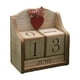 thumbnail image 2 of Calendario de escritorio de madera | Decoración perpetua para escritorio con fecha | Tema de amor | Artesanía en madera duradera | Opciones de color blanco y marrón | Adorno versátil para hogar y, 2 of 6
