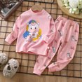 thumbnail image 2 of NOLDARES Baby Toddler Girl Fall Winter Outfits 2 Piece Cute Long Sleeve Soft Tee and Relaxed Pants Set Print Clothes Clothing(Pink,18-24 M), 2 of 5