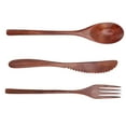 thumbnail image 4 of Juego de cubiertos de madera ANGGREK cortador tenedor cuchara caja, 4 of 8