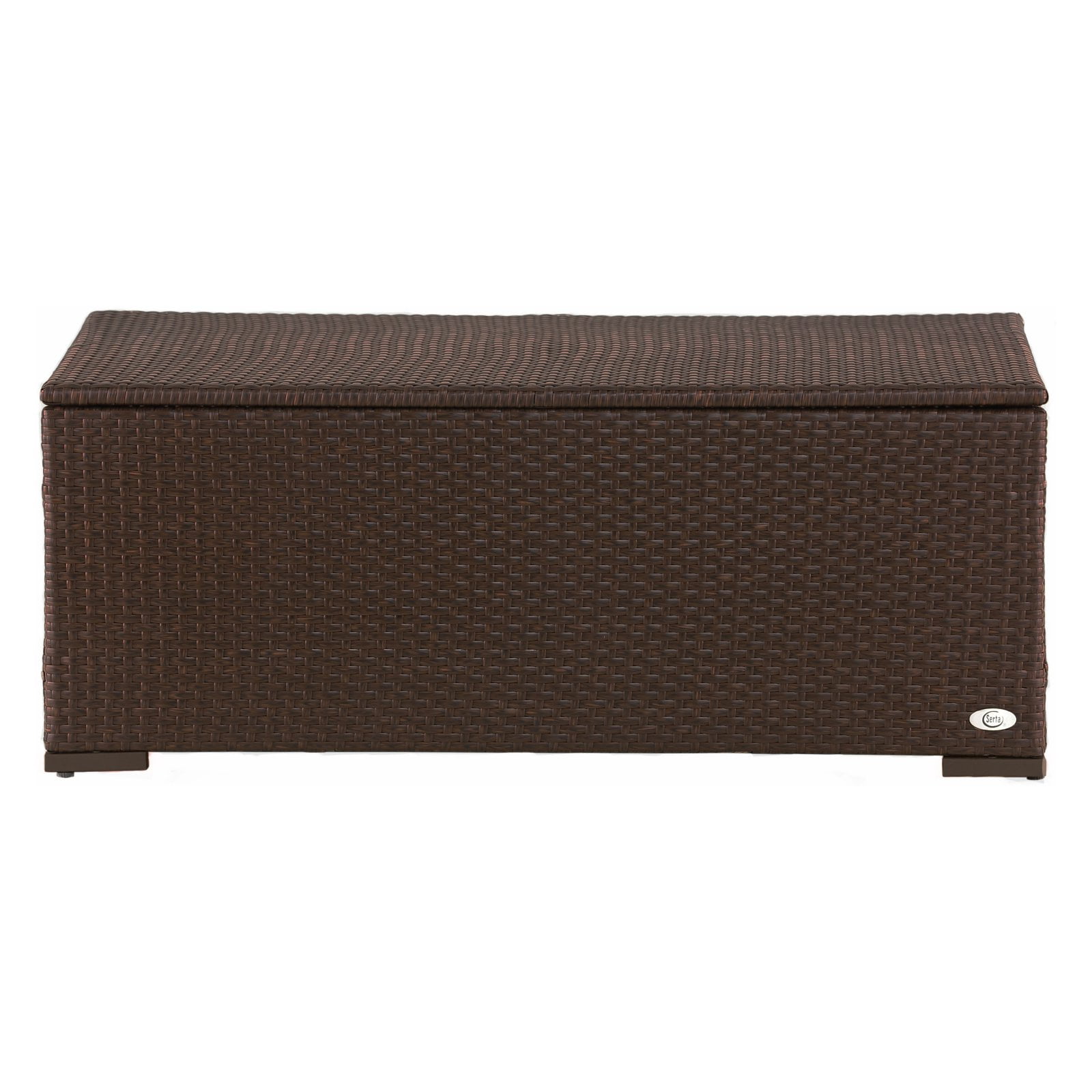 Serta Laguna Outdoor Storage Coffee Table Brown Wicker