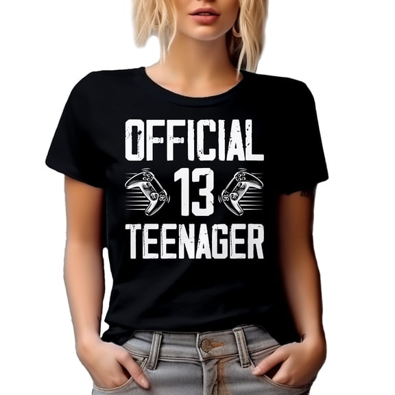 Official 13 Teenager - 13th Birthday or B-day Celebrant, Black T-Shirt, Small