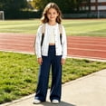 thumbnail image 7 of SUYIDA Girls Wide Leg Sweatpants Elastic Waist Loose Fit Joggers School Outdoor Back to School for Ages 5-16 Years Sweatpants, 7 of 7