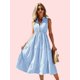 thumbnail image 2 of Vestido Con Estampado A Rayas, Elegante Vestido Sin Mangas Con Cintura Ajustada, Ropa De Mujer, 2 of 4