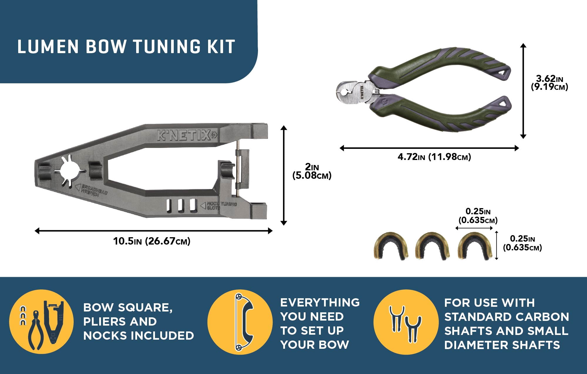 K’netix Lumen Bow Tuning Kit by Allen Company, Compatible with Compound, 10.5 in L, 6091, Gray
