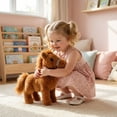 thumbnail image 4 of White Plush Horse Stuffed Animal, Cuddly Pony Plush Toy - Soft Fluffy Fabric, Light Brown Mane & Tail, Huggable Design - Kids, Toddlers, Boys, Girls, Bedroom Decoration, Playtime, Birthday Gift, Holi, 4 of 5