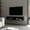 Black, variant on Media Rack With Two Shelves, White Oak, For 40-49 Inch Tvs Stylish Central Floating Oak Tv Up To 50 Inches