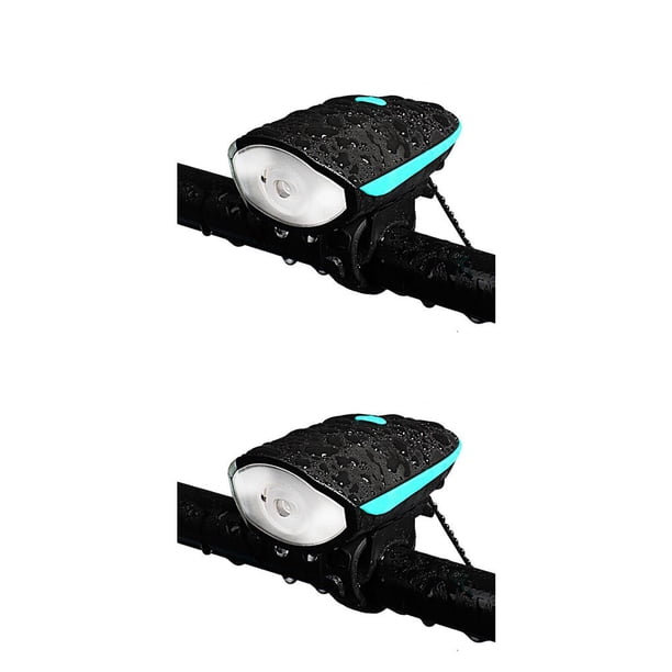 Toystoory Faro LED para bicicleta, lámpara de seguridad de plástico resistente profesional, accesorios USB para exteriores, linterna para Azul【Carga USB】 2piezas
