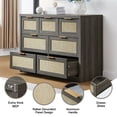 thumbnail image 4 of OAKHAM Commode 7 Tiroirs, Grand Commode en Rotin pour Chambre à Coucher Salon, Chêne Minuit, 4 of 6