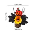 thumbnail image 3 of Halloween Artificial Pumpkin Tabletop Ornamnet, Woven Pot Arrangement with Black Maple Leaves Sunflowers and Berries for Spooky Fall Centerpiece Display, Festive Home Accent, 3 of 7