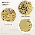 thumbnail image 4 of 24 Pcs Hollow Out Hexagon Candy Boxes, Decorative Candy Containers, Wedding Favors, Return Gifts, 2.4x2.4x1.2 in Golden Plastic Candy Cases, 4 of 6