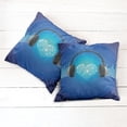 thumbnail image 2 of Ambesonne Music Throw Pillow Cover 2 Pack, Heart Earphones, 18", Royal Blue and Grey, 2 of 6