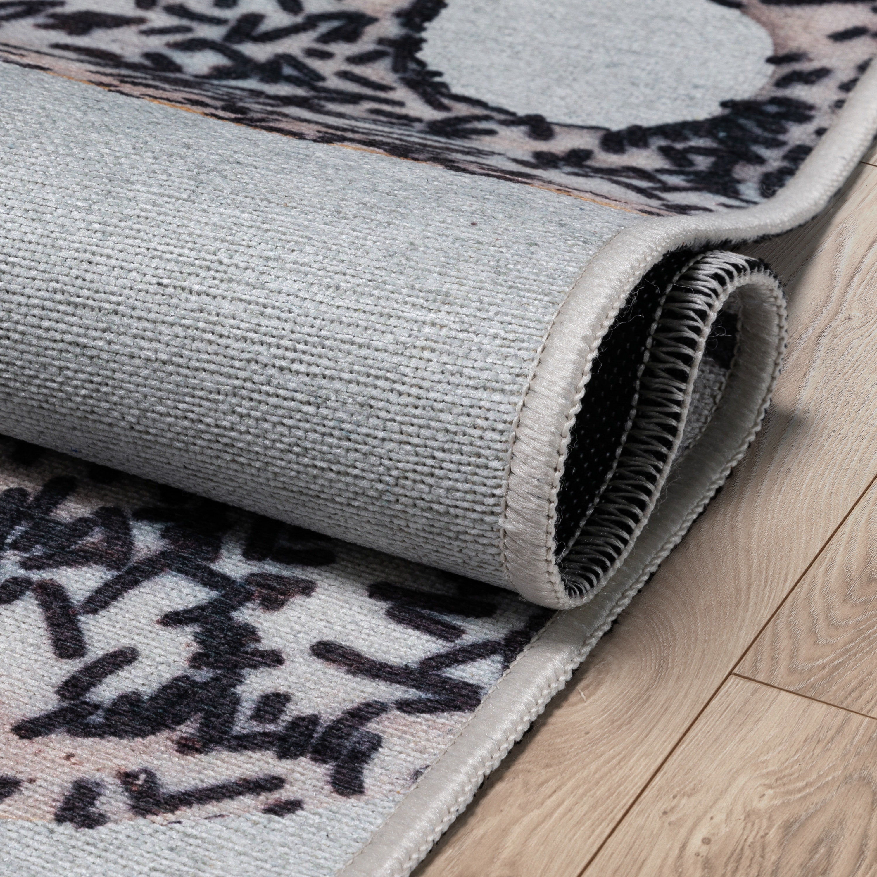 Well Woven Apollo Multi White Sprinkles Donut Modern Kids Ivory Black 3'3" x 5' Easy Clean Area Rug