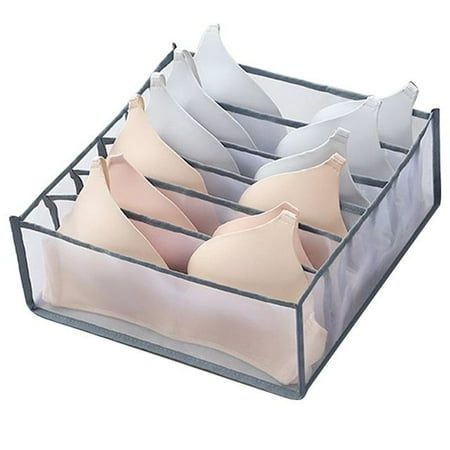 

深紫色 Gray 6 gridsDormitory closet organizer for socks home separated underwear storage box 7 grids bra organizer foldable drawer organizer