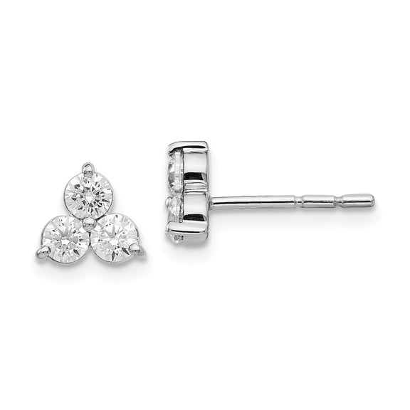 14K White Gold Earring Stud Women'S Diamond, Lab Grown Round 14 mm 6.8