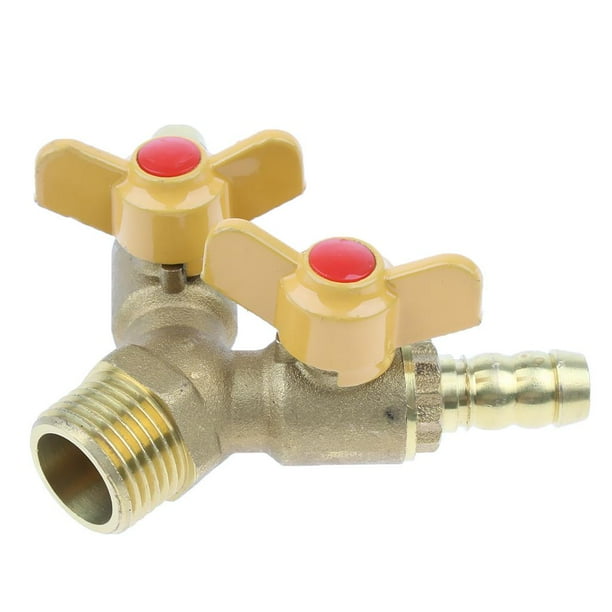 Conector de manguera de tubería de gas de 2 vías de latón, pieza en Y, adaptador de ensamblaje, válvula controladora shamjiam Válvula de manguera de gas