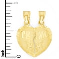 thumbnail image 5 of Solid 14k Yellow Gold Breakable Heart Pendant - Sharable Friendship Jewelry Gifts for Women, 5 of 6