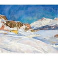 thumbnail image 2 of Giovanni Giacometti 17x15 Gold Ornate Wood Frame and Double Matted Museum Art Print Titled - Winter Landscape Near Capolago (1930), 2 of 4