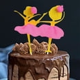 thumbnail image 4 of Billuyoard Adorno para tarta de bailarina con purpurina esencial para fiesta de cumpleaños Adornos para cupcakes de bailarina Herramientas y accesorios para hornear Rosa plateada, 4 of 5
