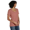 thumbnail image 4 of Hanes V-Neck T-Shirt Women's Garment Dyed Short Sleeve Tee Ringspun Cotton, 4 of 7