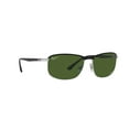 thumbnail image 6 of Ray-Ban RB3671CH Rectangular Sunglasses, Black On Silver/Dark Green Polarized, 60 mm, 6 of 6
